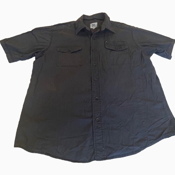 Paper Denim & Cloth 100% cotton Men's Short Sleeve Button Down Shirt; Black; XL - Picture 1 of 4